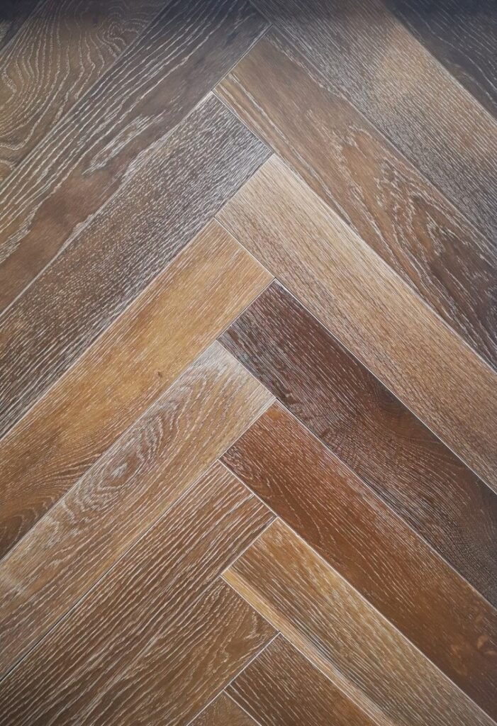 Herringbone engineered oak floor installed by FBS Flooring in Ireland