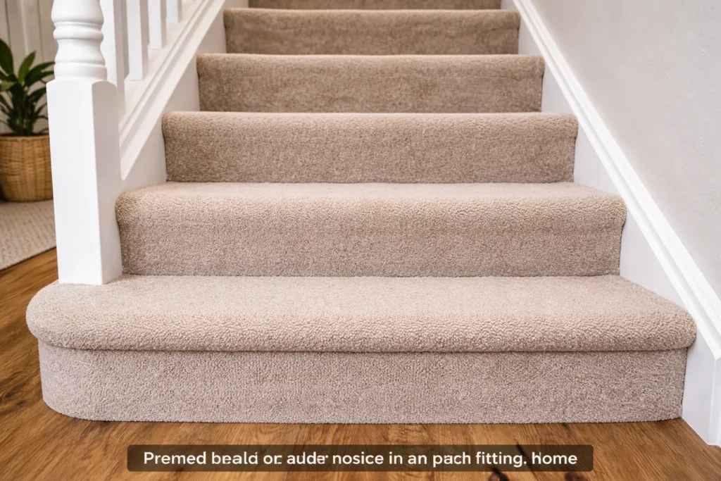 Carpet fitted on a staircase in an Irish family home