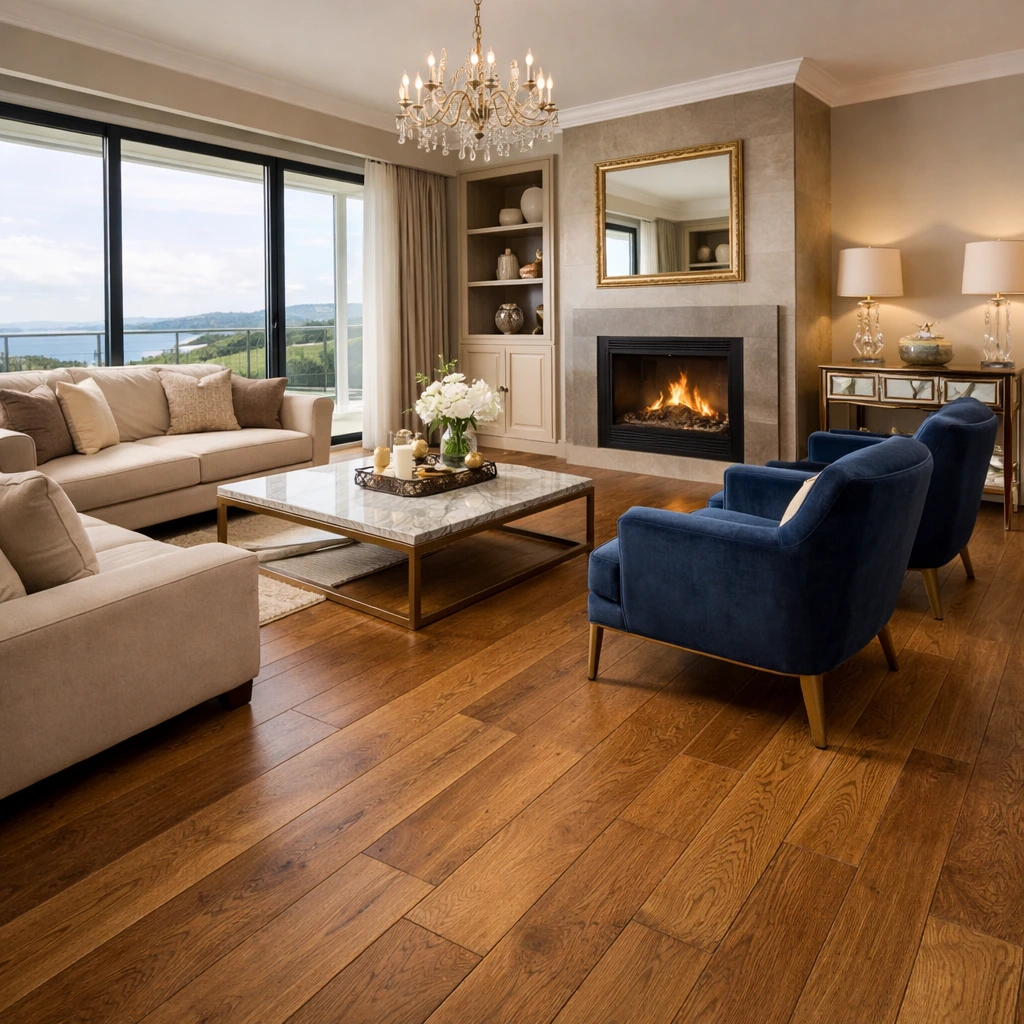 Engineered wood flooring in a premium Irish holiday home