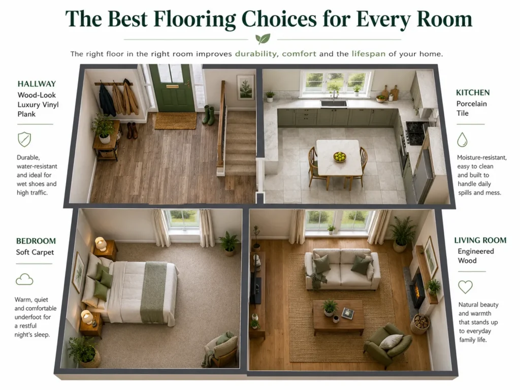 Best flooring choices by room in Irish homes
