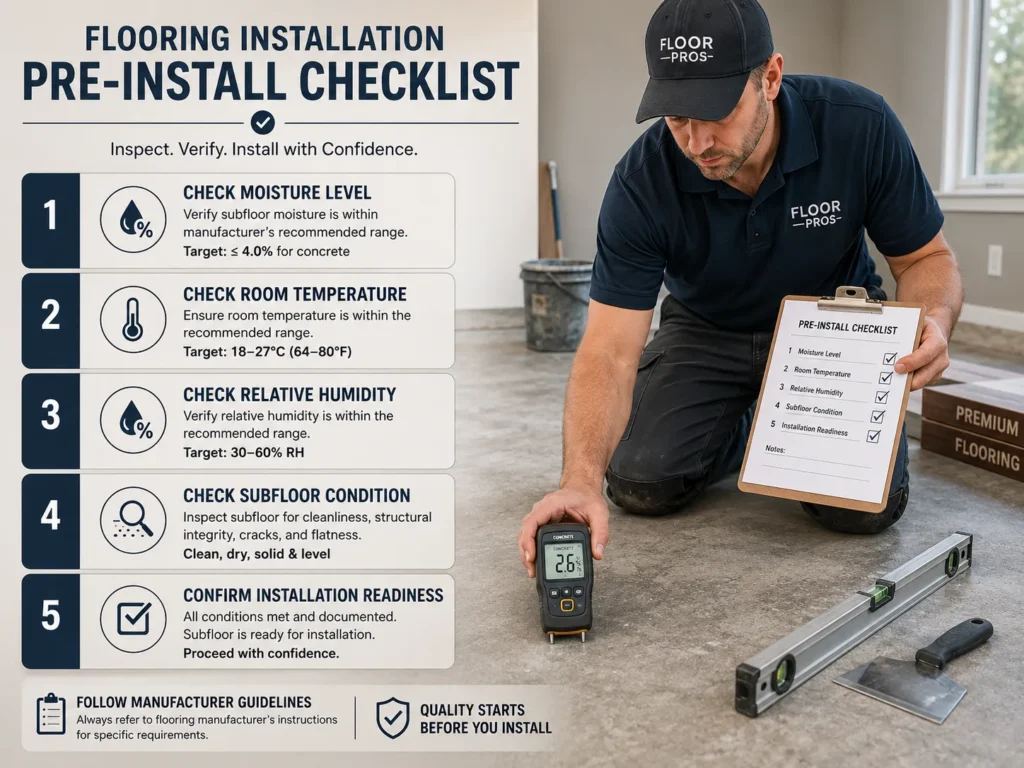 Step-by-step checklist for acclimatising flooring correctly in Ireland.