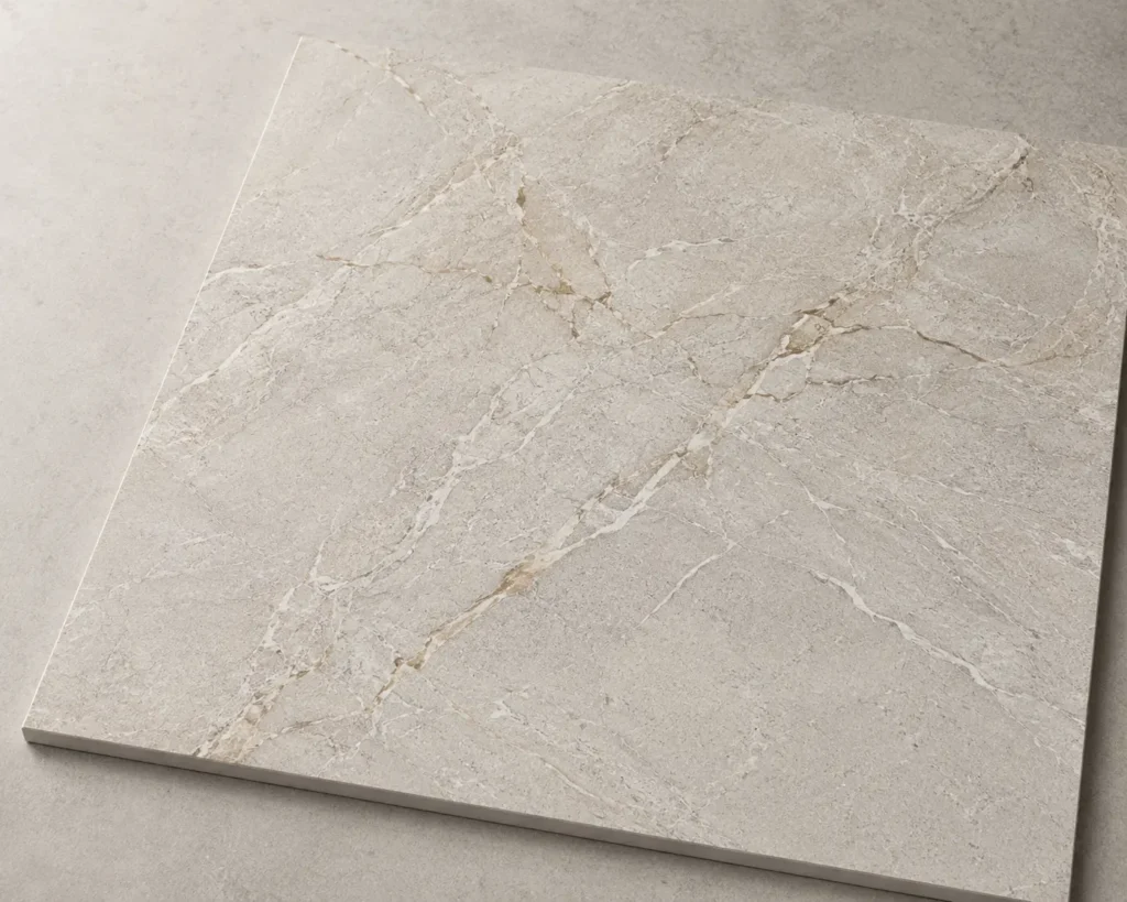 FBS Flooring Lignum Core marble-effect SPC tile close-up with realistic veining
