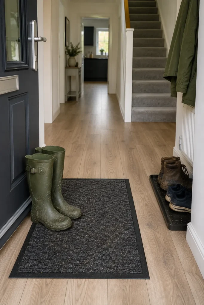 Hard-wearing laminate flooring in an Irish entrance hallway